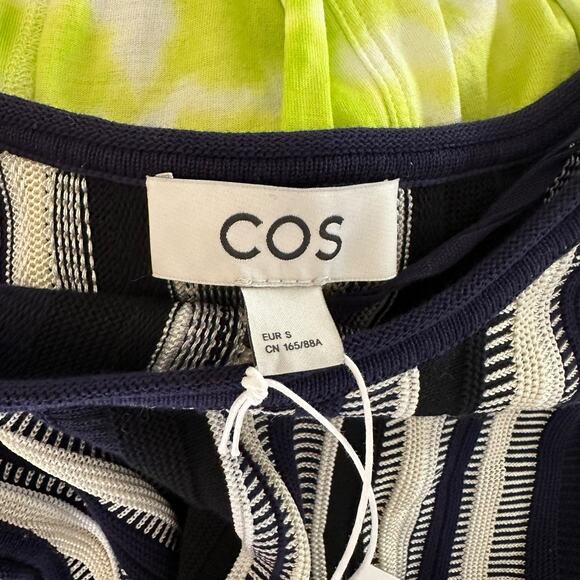 COS Women's Knit Tank Blue White Sleeveless Blouse Women's Size Small NWT - Picture 8 of 8